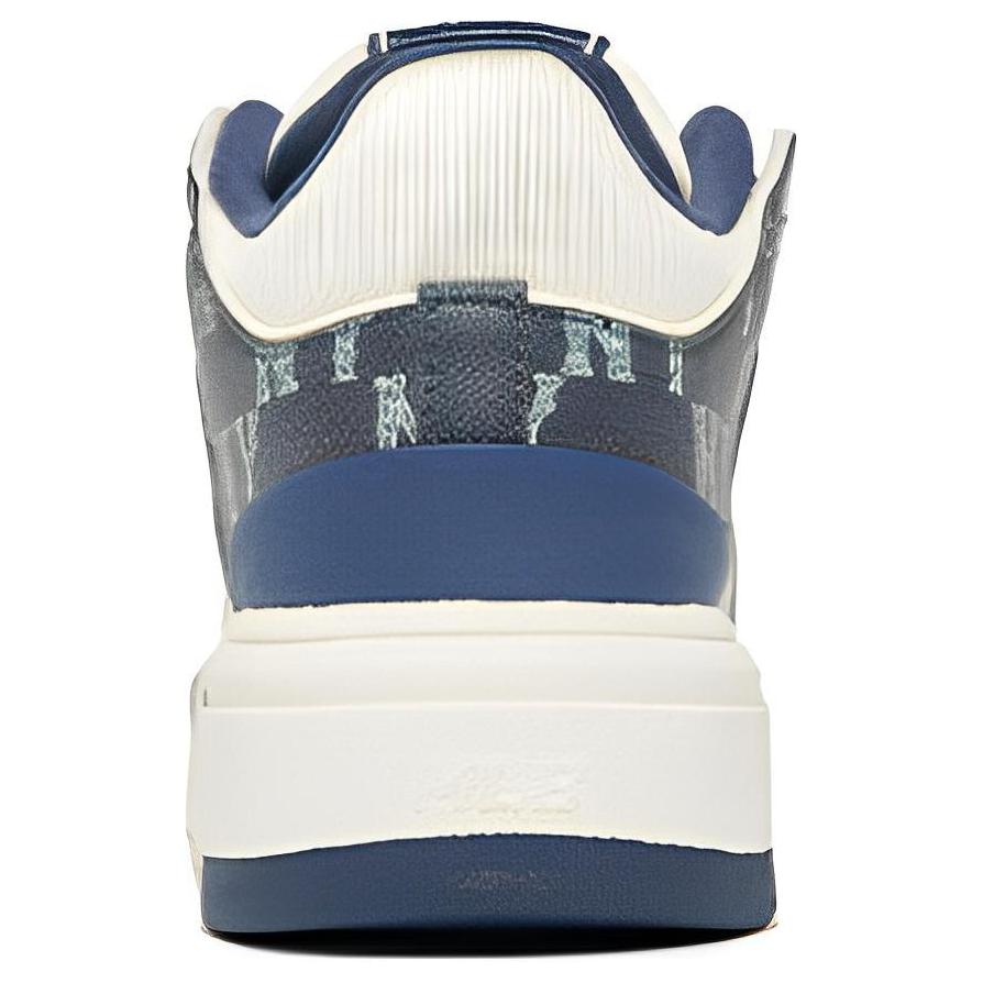 MLB Chunky Liner Naked Eye 3D Fabric Synthetic Leather Retro Floral Slip Resistant Mid Top Sneakers Unisex Sneakers Navy-Blue 3ASXCDN3N-50NYD