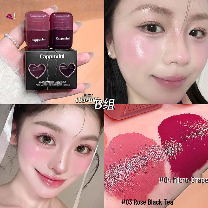 CAPPVINI Mini Sweet Face Liquid Blush - Moisturizing Korean-Style Contouring Makeup
