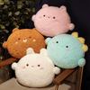 Non-Toxic Kawaii Animal Bear Rabbit Dinosaur Pig Chick Plush Toys Cartoon Stuffed Soft Pillow Back Sofa Cushion
