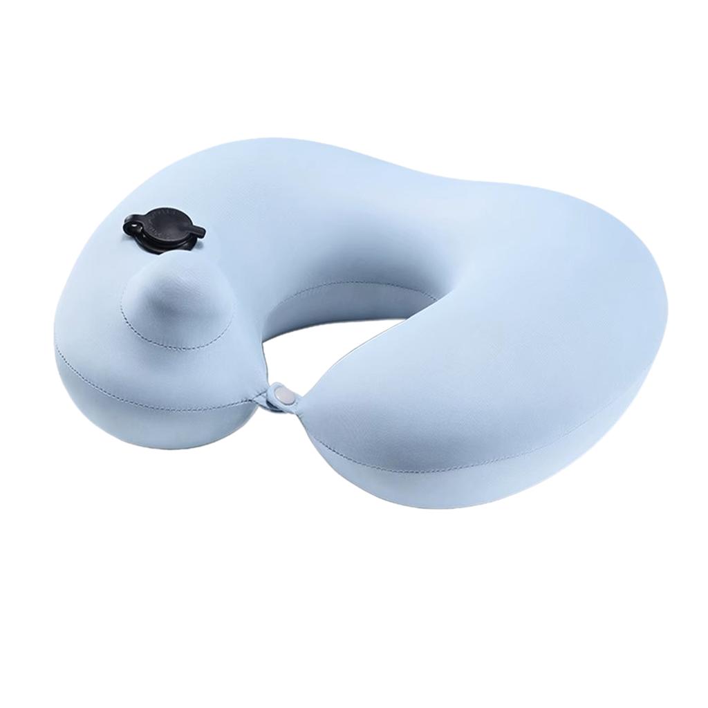 Pernă de Gât în Formă de U Portabilă cu Presare Gonflabilă Mătase de Gheață Pernă de Călătorie pentru Avion Mașină Viteză Mare
