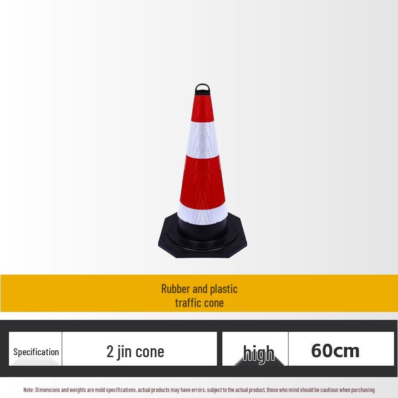 70cm No Parking Rubber Traffic Cone - Safety Warning and Isolation Barrier Cone