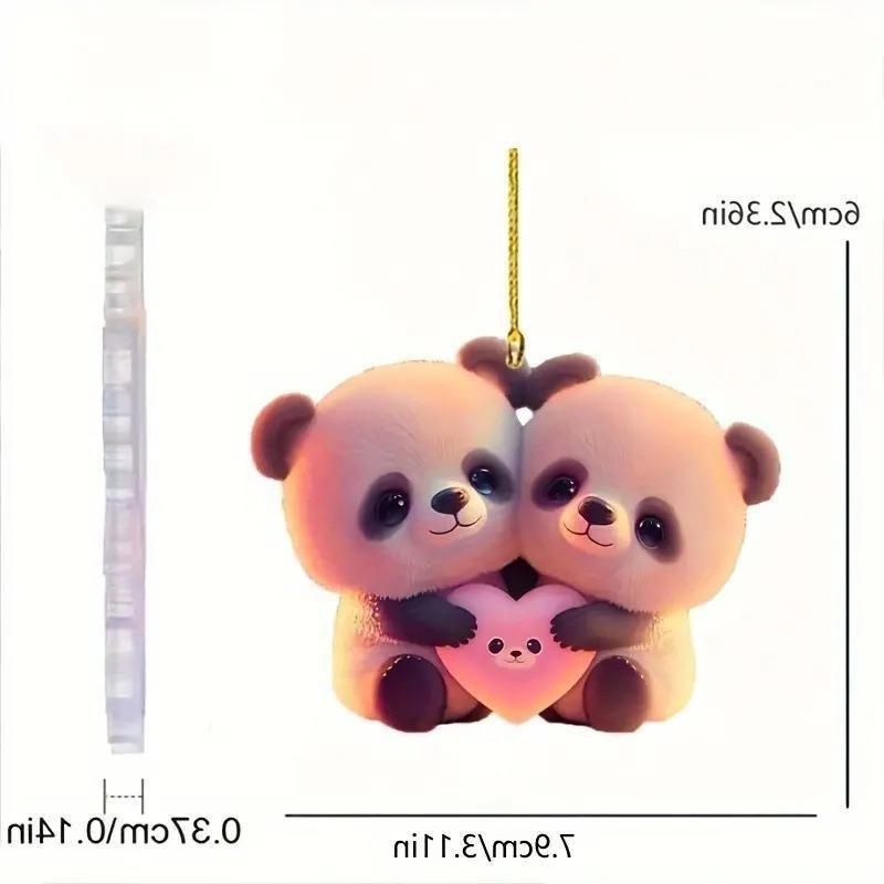 

Sweet Acrylic Love Bear Car Pendant Decoration With Keychain For Bags And Styles Luggage