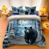 3pcs Blue Snowy Bear 3D Printed Bedding Set Cozy Comfortable Duvet Cover King Queen Twin Size Birthday Gift Bedroom Decoration