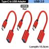 For Mobile Phone USB Female to Type C Male Adapter OTG 15.5CM Long Cable For Samsung S20 Huawei OTG Data Cable Converter