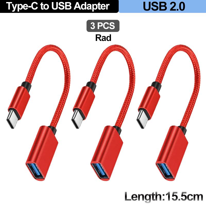 For Mobile Phone USB Female to Type C Male Adapter OTG 15.5CM Long Cable For Samsung S20 Huawei OTG Data Cable Converter