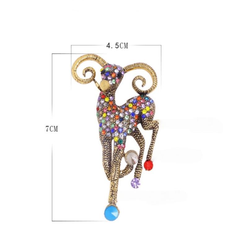 Shiny Baroque Sheep Goat Brooch Pin 1Pcs Luxury Jewelry for Wedding Birthday Party Couple Gift