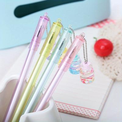 Zurück zur Schulzeit, 10 Stück, 0,5 mm, kreativer Drift-Flaschen-Anhänger-Gelstift, Stift mit Herz-Anhänger für Mädchen, süßer Briefpapier-Signaturstift auf Wasserbasis