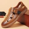 Fashion 2025 Summer New Solid Color Leather Sandals for Men Fashion Casual Designer Beach Shoes Male Beef Tendon Sole Shoes Man