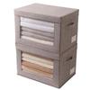Foldable Fabric Storage Box With Lid Large Capacity Clothes Organizer Bedroom Closet