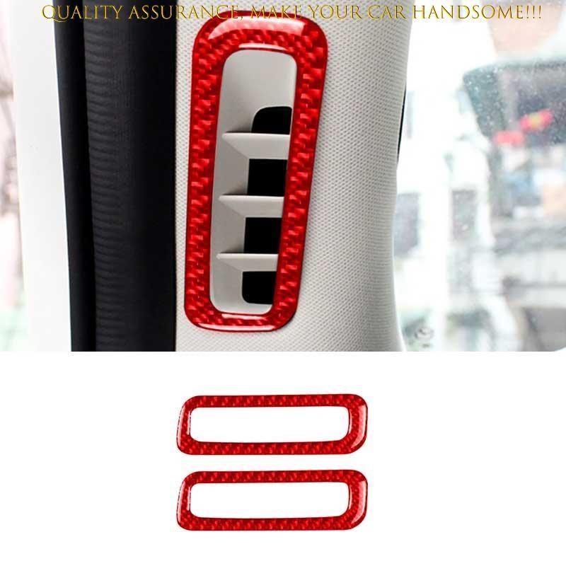 For Mazda CX-5 2017-2024 Red Real Carbon Fiber A Pillar Air Outlet Vent Cover
