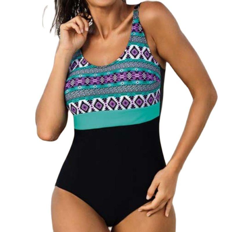 Sexy Female Plus Large Size One-Piece Swimsuit Closed Swimwear Sports Push Up Body Women's Swim Bathing Suit Beach Pool Bather