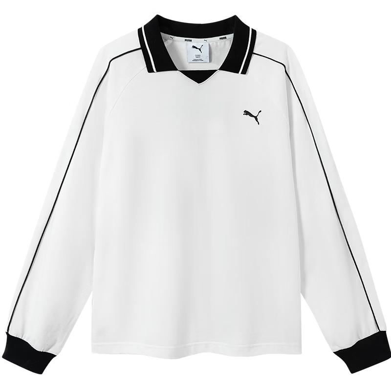 PUMA Kids 2026 Autumn Long-Sleeve Polo T-Shirt 150 чистый белый