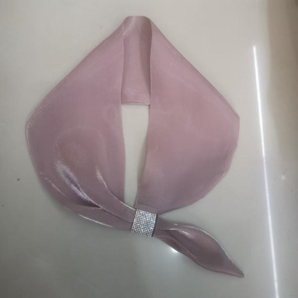 New Fashion Wraps Neck Guard Cross Scarves Solid Color Satin False Collar Cross Neckerchief Silk Scarf