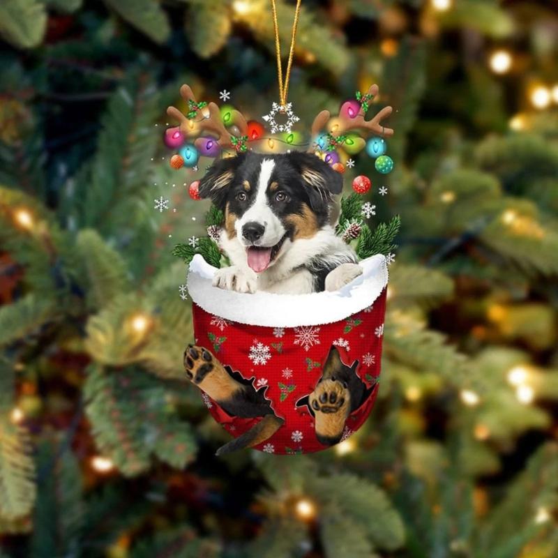 Festival Dog Hanging Charm Acrylic Dog Pendant Christmas Decoration Hanging Dog Ornament for Tree Adornment