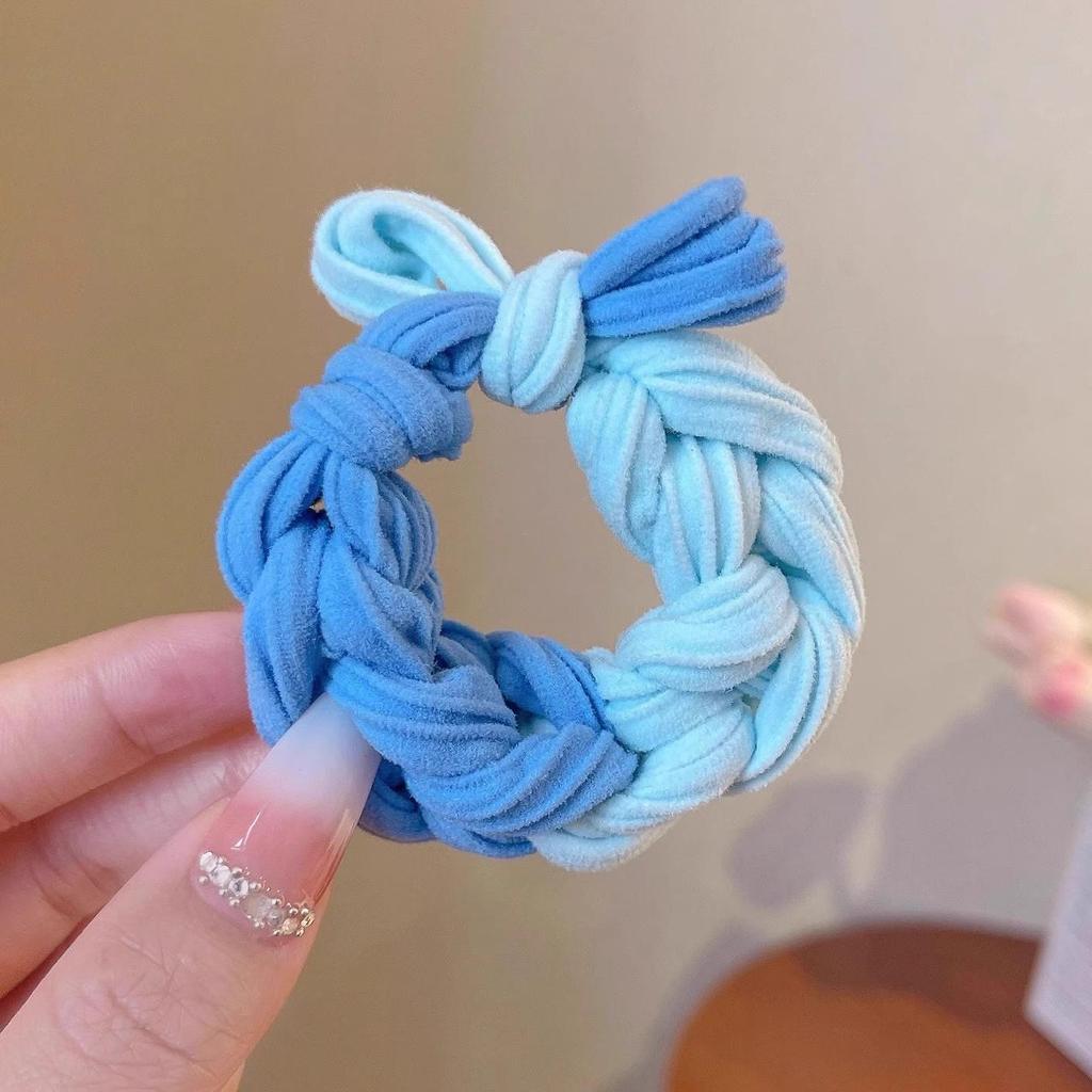 Korean Style Knitted Bow Hair Tie - High Elastic Ponytail Holder