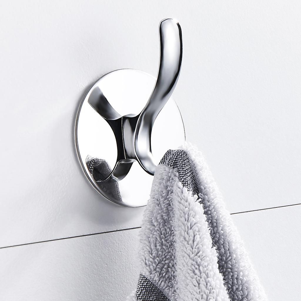 Self-Adhesive Wall Hook Stainless Steel Key Coat Racks Robe Towel Coat Hanging Hook Bathroom Organizer Kitchen Wall Mounted Hook