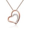 Snyggt Roseguld Hjärta-Format Halsband Enkelt Nyckelbenshänge Prydnad Festival Födelsedagspresent