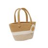 Chic Summer Woven Bucket Bag For Women In Bowknot Pink Gray And Khaki Stylish Colors