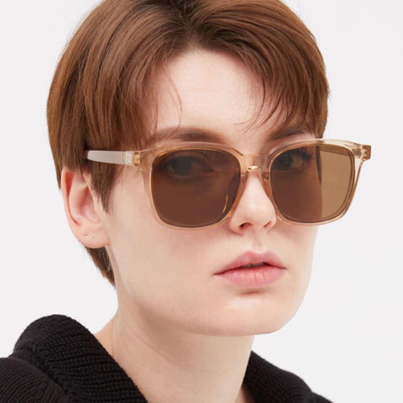 Oart Wood BROWN CRYSTAL Square Tinted Sunglasses