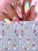 5D Elegant Daisy Petal Nail Stickers Spring Summer Colorful Flower Floral Leaves Nail Decals DIY Self-Adhesive Manicure Slider Nail Decoration