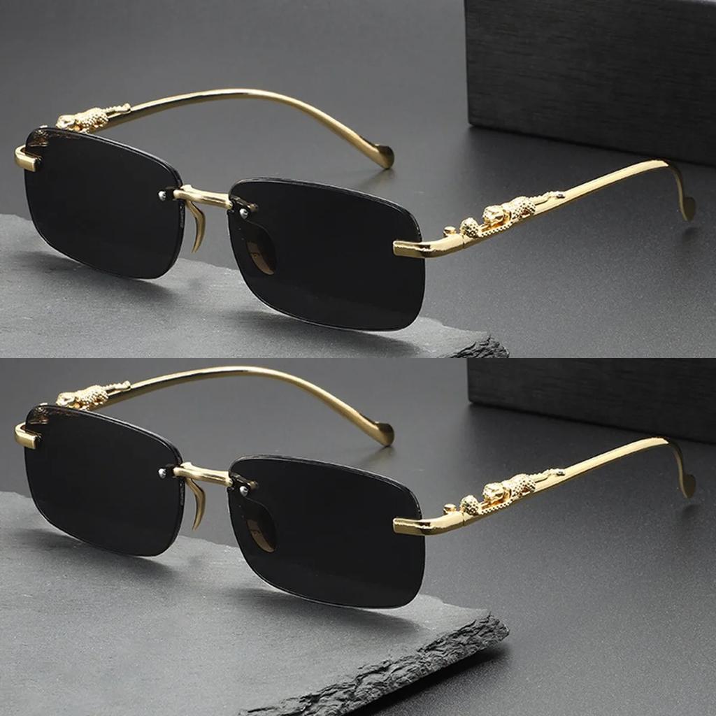 2 Pairs of Frameless Glasses for Men and Women Classic High-end Fashion Glasses for Women Frameless Trendy Glasses