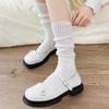 Solid Color Long Socks Stockings Women Jk Japan Style High School Girls Knee Socks Knit Cotton Autumn Winter Warm Socks Stocking