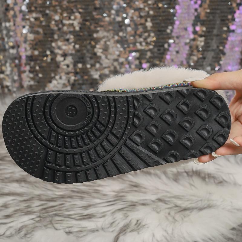 Autumn and winter new wool mouth foot cover low-top velvet cotton shoes women's cross-border large-size warm cloth thick-soled snow boots