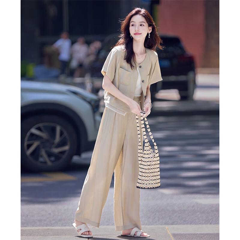 Комплект: карманная блузка и брюки широкие, литературный стиль Шанцзин XL