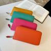Leather Relief Long Wallet Unisex Zipper Wallet Multifunctional Passport Bag Ticket Card Bag Storage Bag