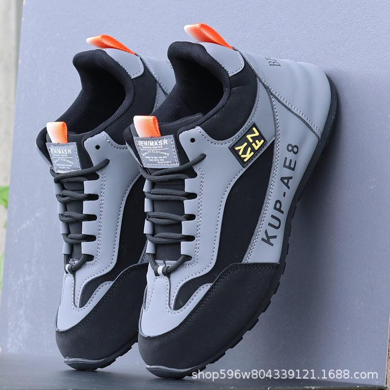 2024 nuove scarpe da uomo autunno e inverno spot scarpe sportive in pelle tendenza versatile impermeabili suola morbida scarpe casual da corsa