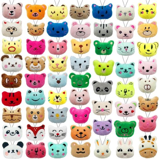 50Pcs Mini Stuffed Animals Keychain Claw Machine Toys Carnival Goodie Bags Easter Birthday Gifts for Kids