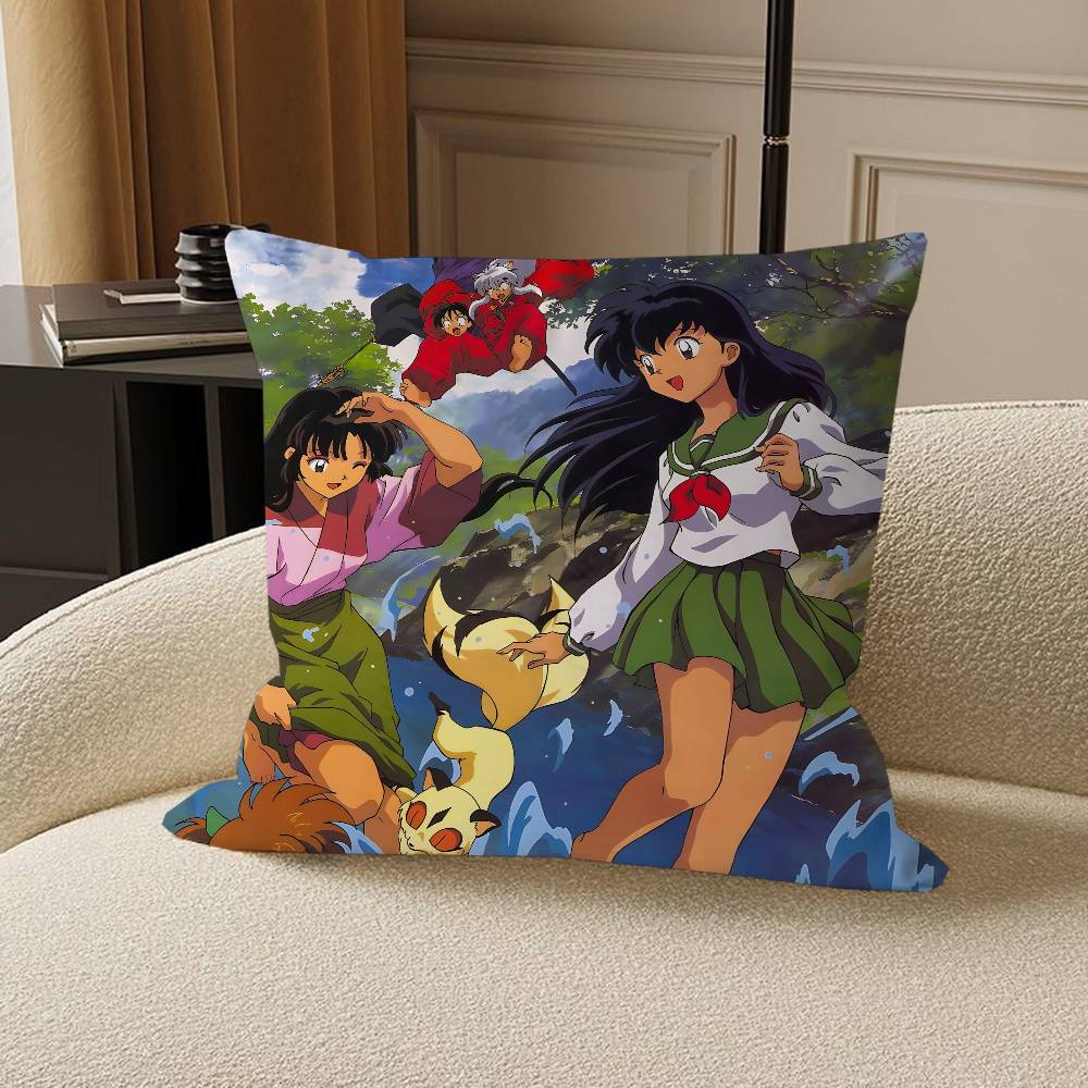 Animation I-Inuyasha Cushion Cover Car Throw Pillow Case For Sofa Car Christmas Gift 40x40cm 45x45cm