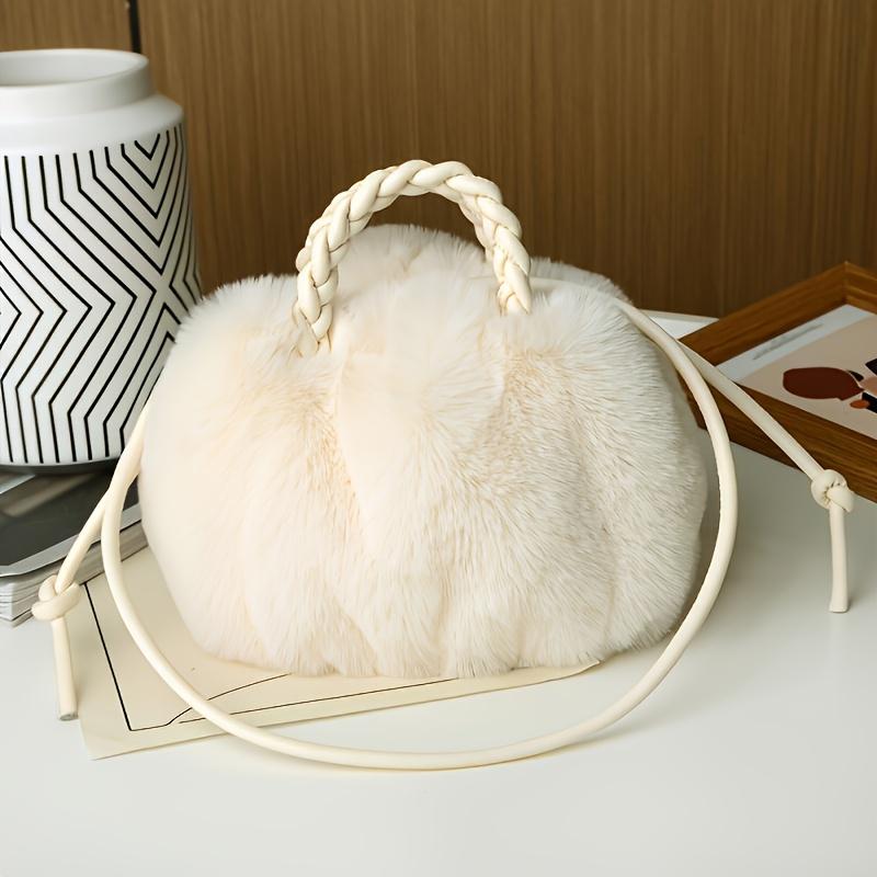 Chic Mini Plush Handbag & Crossbody Bag, Soft Fuzzy Purse with Top Handle, Ideal for Teen Parties, Outings, School, Everyday Use