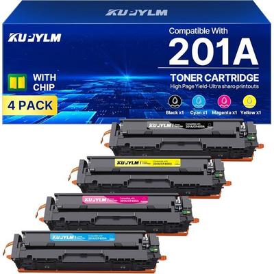Toner Cartridge - 201A/CF400A - 4 Color Pack - Compatible HP Color LaserJet Pro M252/M277 - Integrated Chip