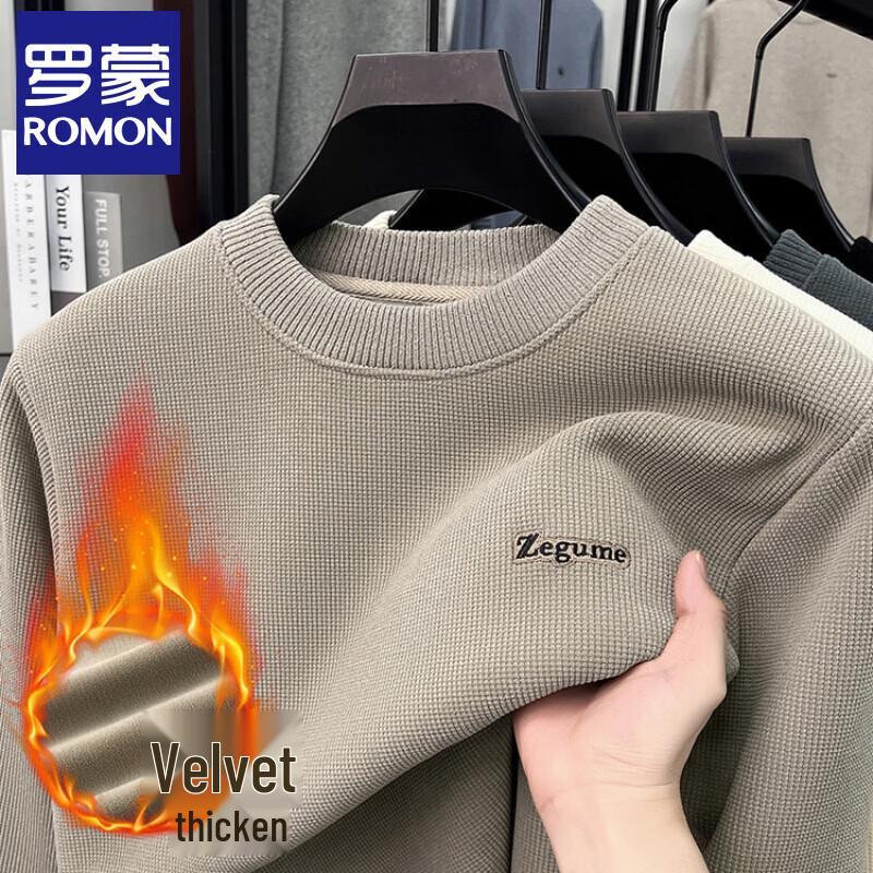 Luomeng Men s Fleece-Lined Pullover Sweatshirt 2XL