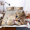 Super Cute Kitten Kids Bedding Set Kawaii Girl Quilt Cove King Queen Size Cat Animal 2/3pcs Polyester Duvet Cover (No Sheet)