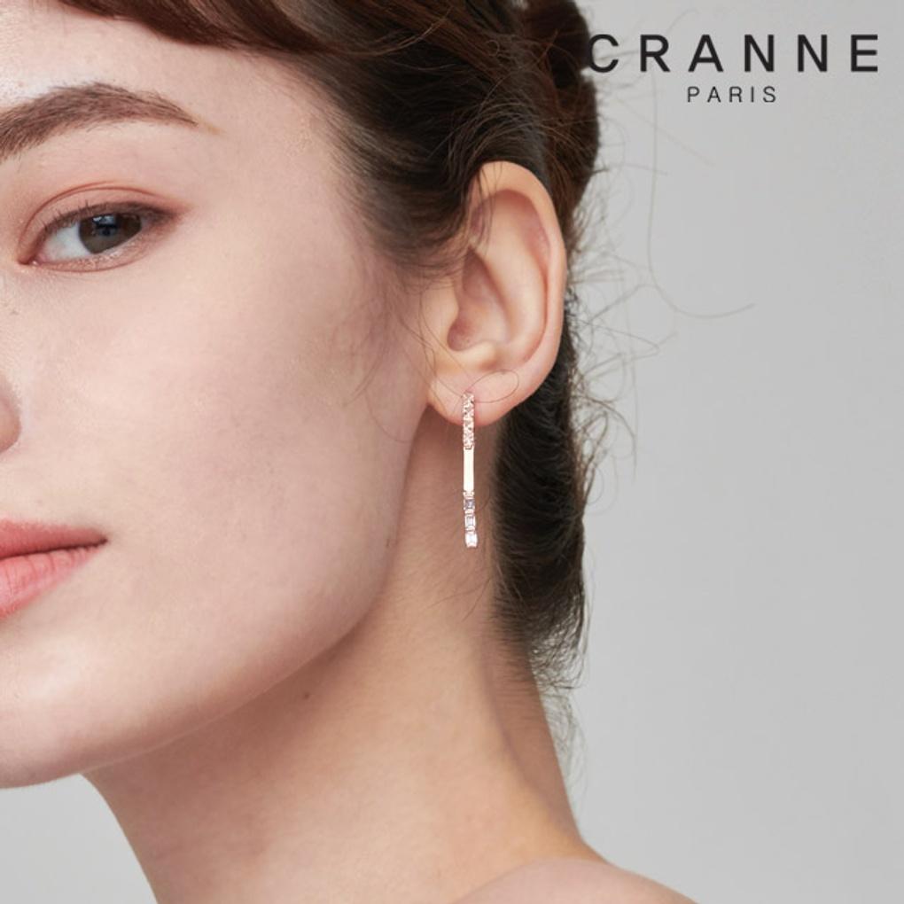 14K Square Cut Drop One-Touch Earrings (Gold Filled) C24EGF138