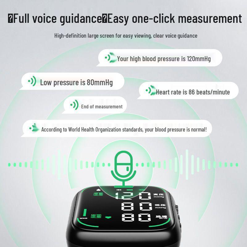 Zhuochen Rechargeable Backlit Wrist Blood Pressure Monitor, Large Screen, Fully Automatic.