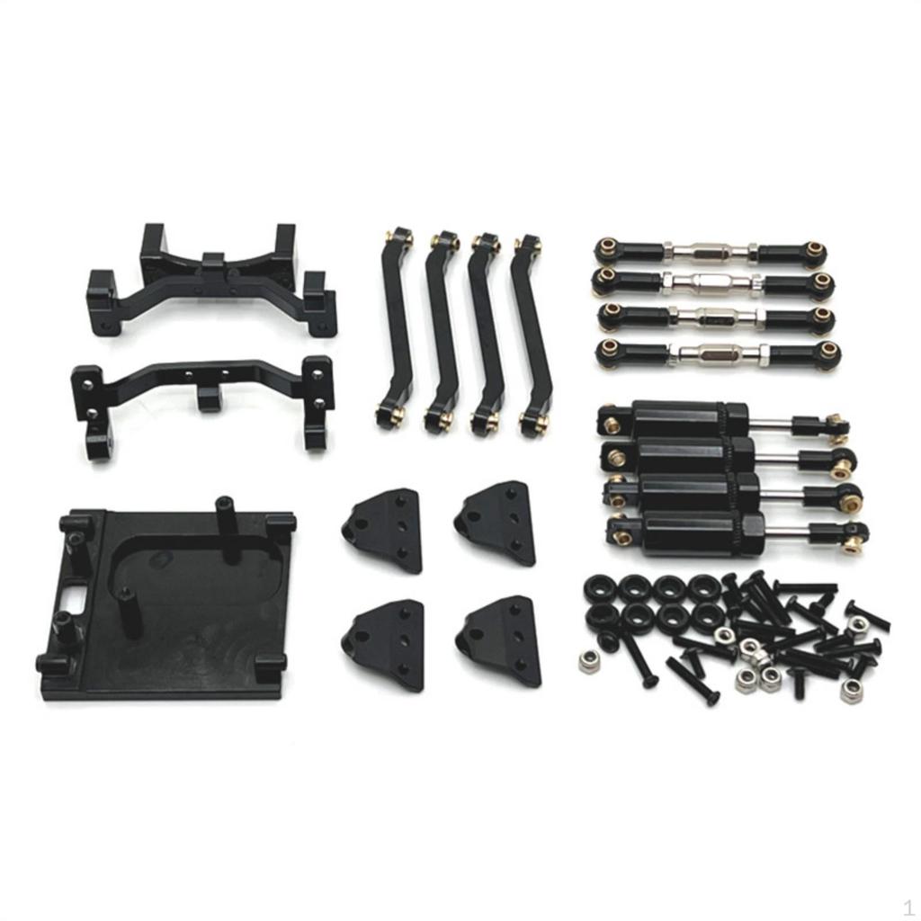 RC Car Aluminum Parts Kit with Shock Absorbers Metal Dampening System for Trail Tuning Red