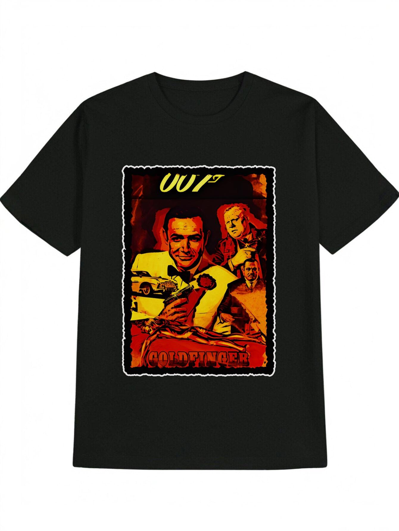Casual Graphic T-shirt with Bold UUI Portrait Print - Black Round Neck Summer Tee S