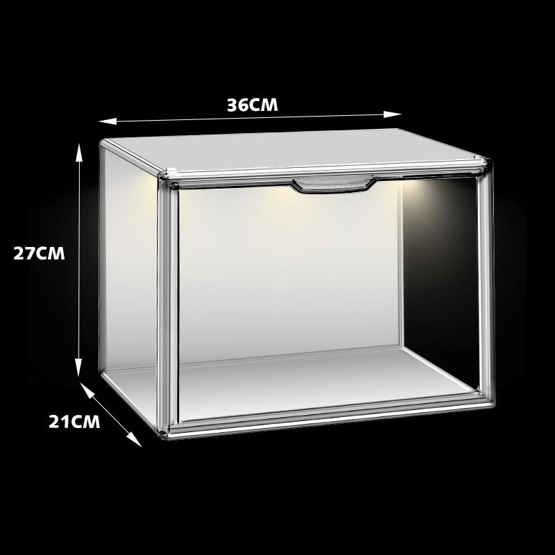 DAYOOH Transparent Foldable Handbag Storage Box with LED Light for Household Organization 36*27*22cm