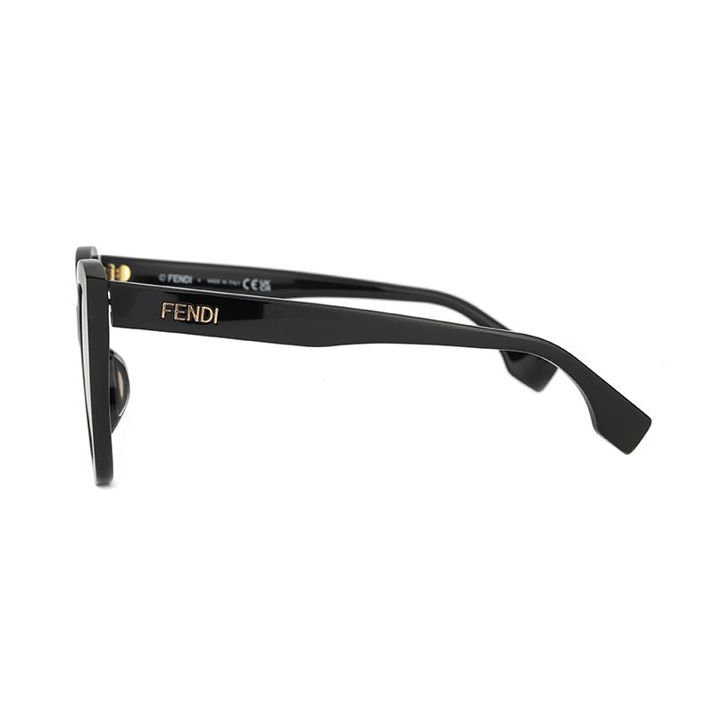 Fendi Logo Design Irregular Frame Sunglasses Unisex sunglasses Black FE40151F5701B