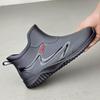 Men's Mid-Calf Non-Slip Waterproof Rubber Rain Boots for Work, Fishing, and Construction
