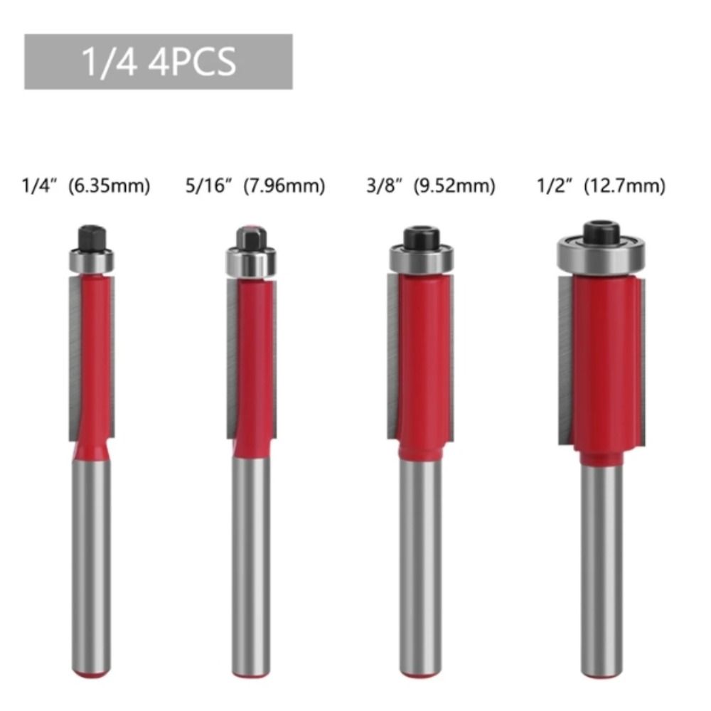 With Bearing Shank Milling Cutter 6mm Shank Carving Cutter Carbide Router Bit  Trimming