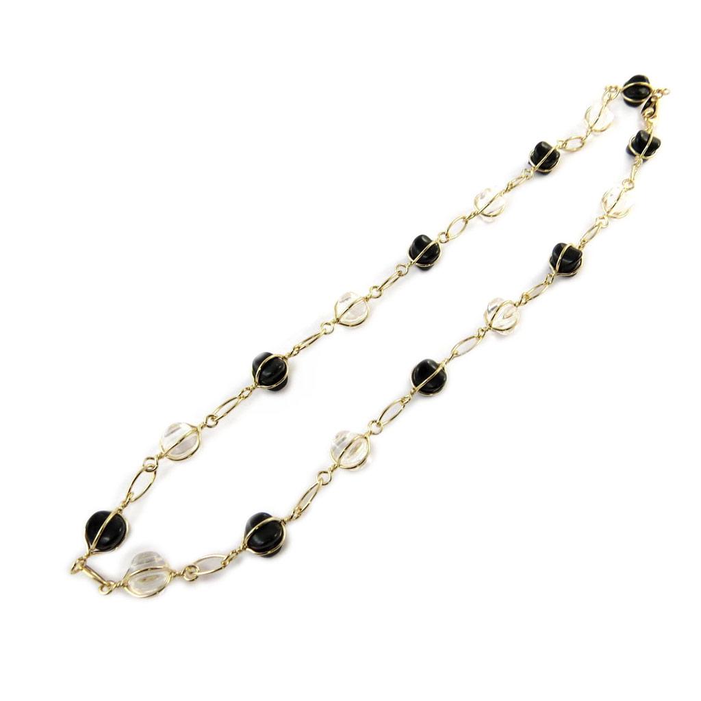 Les Trésors De Lily [E7050] - Collier Plaqué Or 'Alegria' Blanc Noir