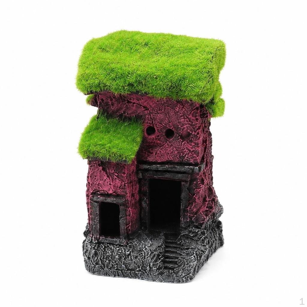 Aquarium Hideout Shelter, Resin Ornament, for Fish and Shrimp, Stress Reduction, Decoration