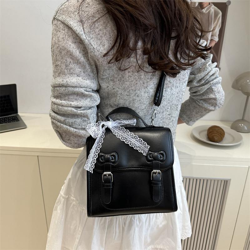 Daily Commute College Style Backpack Summer Fashion Sweet Bow Versatile Portable Shoulder Messenger Bag