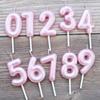New Product Pearlescent Digital Birthday Candles 0-9 Baking Party Decoration Pink White One-year-old Cake Candles