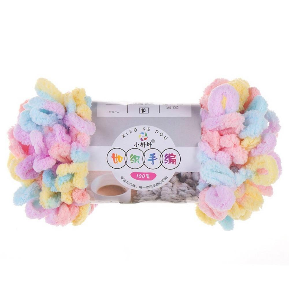 

Multi-color Finger Circle Yarn 100g/Roll Chunky Yarn Finger Loop Yarn Blanket Knitting Style 22