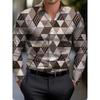 Trendiges geometrisches Muster Langarmhemd, Großartig für tägliche oder formelle Looks.